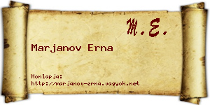 Marjanov Erna névjegykártya
